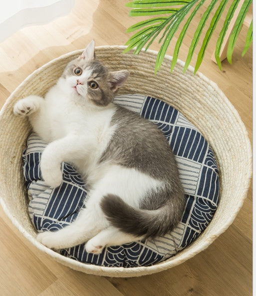 Japanese Rattan Cat Litter, Universal In Summer, Cat Litter, Warm Kennel Mat, Straw Cat Bed, Pet Litter